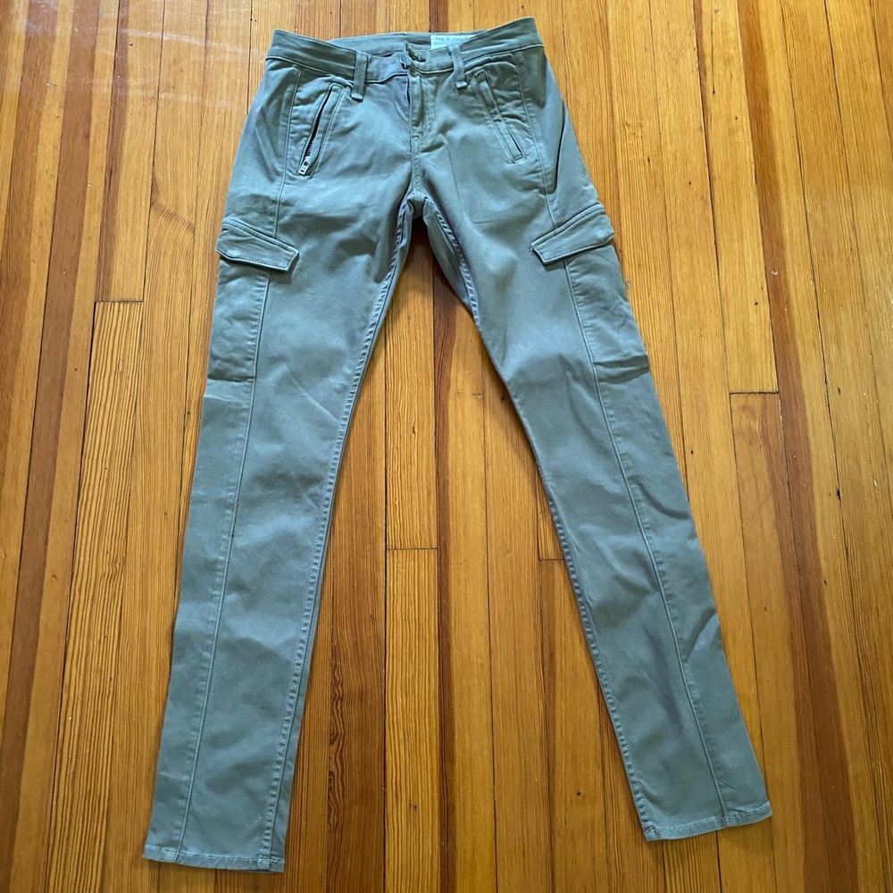 rag & bone Women's Straight Leg Cargo Jeans in Sage Green